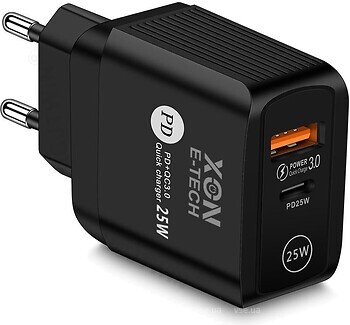 Фото XON PowerCharge 25W PD25 USB Type-C Black (PCWC025025A1C1B 6129)