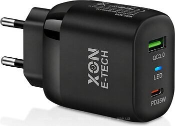 Фото XON PowerCharge 35W PD35 USB Type-C Black (PCWB035035A1C1B 6112)