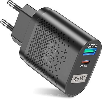 Фото XON PowerCharge 65W PD33 USB Type-C Black (PCWB065033A1C1B 6051)