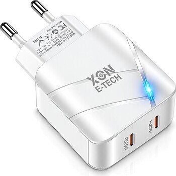 Фото XON PowerCharge 40W PD20 USB Type-C White (PCWC040020A0C2W 6105)