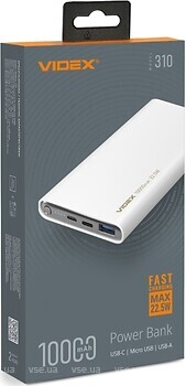 Фото Videx VPB-310-W 10000 mAh White