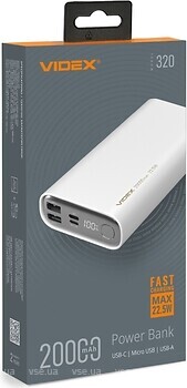 Фото Videx VPB-320-W 20000 mAh White