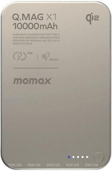 Фото Momax Q.Mag X1 Qi2 10000 mAh Titanium (IP136AQ2L)