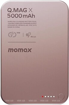 Фото Momax Q.Mag X 5000 mAh Pink (IP116AP)