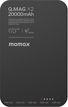Фото Momax Q.Mag X2 20000 mAh Black (IP133D)