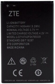 Фото ZTE Blade A3 1400 mAh (Li3714T42P3h765039)