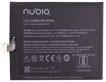 Фото ZTE Nubia Z17 3100/3200 mAh (Li3932T44P6h806139)