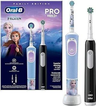 Фото Oral-B D103 Pro Kids Frozen and D305 Pro Black Family Pack