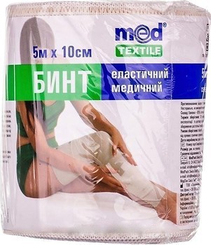 Фото Med textile Бинт эластичный средней растяжимости 10 см x 5 м