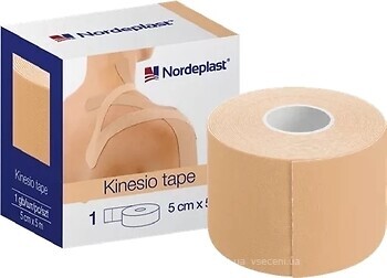 Фото Nordeplast кинезио тейп 5 см x 5 м бежевый