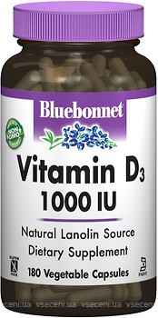 Фото Bluebonnet Nutrition Vitamin D3 1000 IU 180 капсул