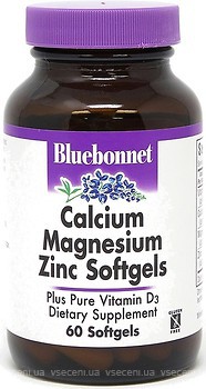 Фото Bluebonnet Nutrition Calcium Magnesium Zink 60 капсул