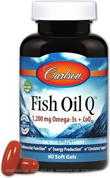 Фото Carlson Labs Omega-3 + CoQ10 Fish Oil Q 60 капсул (CL-1673)