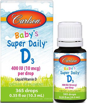 Фото Carlson Labs Baby's Super Daily D3 400 IU 10.3 мл (CAR-01250)