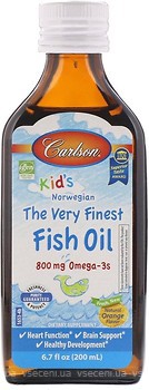 Фото Carlson Labs Kids Norwegian The Very Finest Fish Oil со вкусом апельсина 200 мл (CAR-01653)