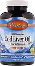 Фото Carlson Labs Cod Liver Oil 1000 мг со вкусом лимона 150 капсул (CAR-01391)