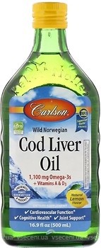 Фото Carlson Labs Wild Norwegian Cod Liver Oil со вкусом лимона 500 мл (CAR-01352)