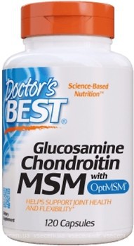 Фото Doctor's Best Glucosamine Chondroitin MSM with OptiMSM 120 капсул (DRB00080)