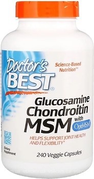 Фото Doctor's Best Glucosamine Chondroitin MSM with OptiMSM 240 капсул (DRB00081)