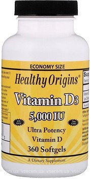 Фото Healthy Origins Vitamin D3 5000 IU 360 капсул (HOG15337)