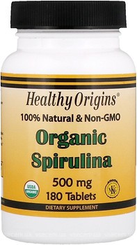 Фото Healthy Origins Organic Spirulina 500 мг 180 таблеток (HOG88235)
