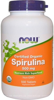 Фото Now Foods Spirulina Organic 500 мг 500 таблеток (02700)