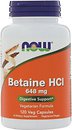 Фото Now Foods Betaine HCL 648 мг 120 капсул (02938)