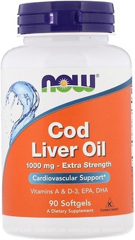 Фото Now Foods Cod Liver Oil Extra Strength 1000 мг 90 капсул (01743)
