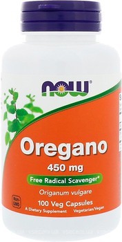 Фото Now Foods Oregano 450 мг 100 капсул (04724)