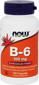 Фото Now Foods Vitamin B-6 100 мг 100 капсул (00456)