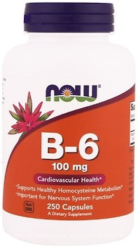 Фото Now Foods Vitamin B-6 100 мг 250 капсул (00458)