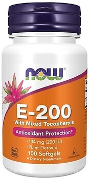 Фото Now Foods Vitamin E-200 IU Mixed Tocopherols 100 капсул (00880)