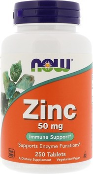 Фото Now Foods Zinc 50 мг 250 таблеток (01522)