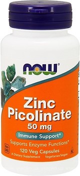 Фото Now Foods Zinc Picolinate 50 мг 120 капсул (01552)