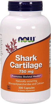 Фото Now Foods Shark Cartilage 750 мг 300 капсул (03272)