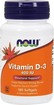 Фото Now Foods Vitamin D3 400 IU 180 капсул (00364)