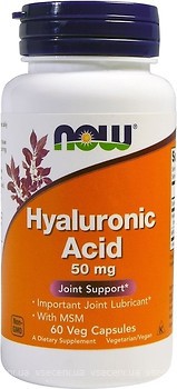 Фото Now Foods Hyaluronic Acid 50 мг 60 капсул (03156)