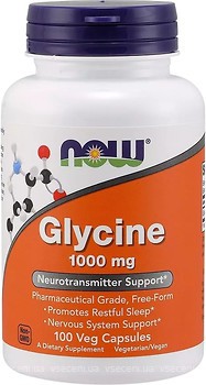 Фото Now Foods Glycine 1000 мг 100 капсул (00107)