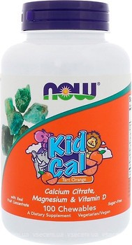 Фото Now Foods Kid Cal со вкусом апельсина 100 таблеток (01233)