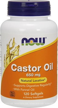 Фото Now Foods Castor Oil 650 мг 120 капсул (01723)