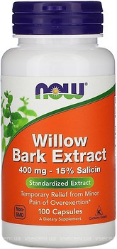 Фото Now Foods Willow Bark Extract 400 мг 100 капсул (04775)