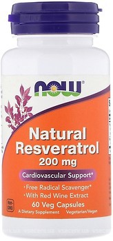 Фото Now Foods Natural Resveratrol 200 мг 60 капсул (03353)