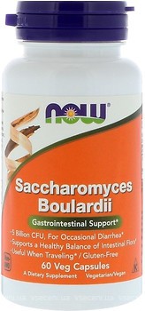 Фото Now Foods Saccharomyces Boulardii 60 капсул (02934)