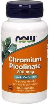 Фото Now Foods Chromium Picolinate 200 мкг 100 капсул (01420)