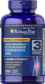 Фото Puritan's Pride Double Strength Glucosamine, Chondroitin & MSM Joint Soother 480 капсул