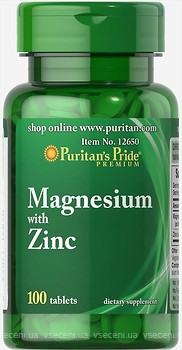 Фото Puritan's Pride Magnesium with Zinc 100 таблеток