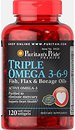 Фото Puritan's Pride Maximum Strength Triple Omega 3-6-9 Fish, Flax & Borage Oils 120 капсул