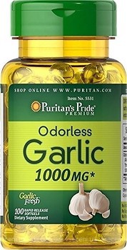 Фото Puritan's Pride Odorless Garlic 1000 мг 100 капсул
