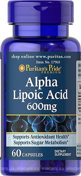 Фото Puritan's Pride Alpha Lipoic Acid 600 мг 60 капсул