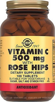 Фото Solgar Vitamin C 500 мг with Rose Hips 100 таблеток
